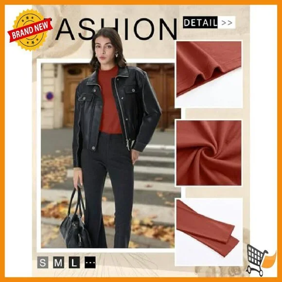 3 Pack Cotton Mock Turtleneck Long Sleeve Tops Basic Tees Undershirt - Picture 5 of 7